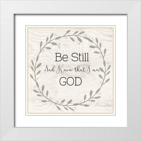 Be Still White Modern Wood Framed Art Print with Double Matting by Jill, Susan