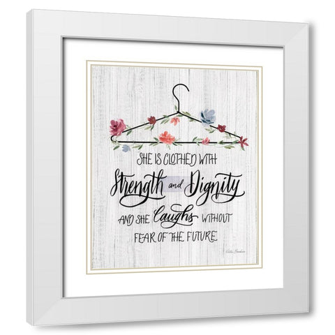 Scripture Hanger I White Modern Wood Framed Art Print with Double Matting by Brockmon, Kristen