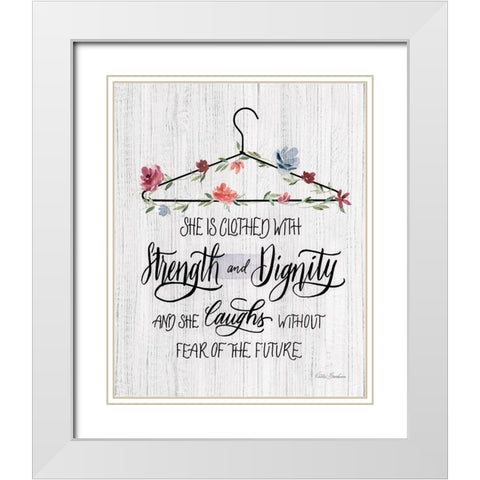 Scripture Hanger I White Modern Wood Framed Art Print with Double Matting by Brockmon, Kristen