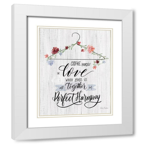 Scripture Hanger II White Modern Wood Framed Art Print with Double Matting by Brockmon, Kristen