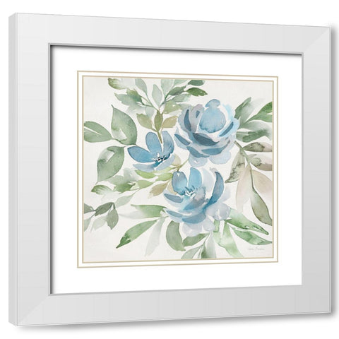 Soft Blue Paradise Picks I White Modern Wood Framed Art Print with Double Matting by Brockmon, Kristen