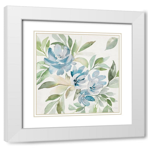 Soft Blue Paradise Picks II White Modern Wood Framed Art Print with Double Matting by Brockmon, Kristen