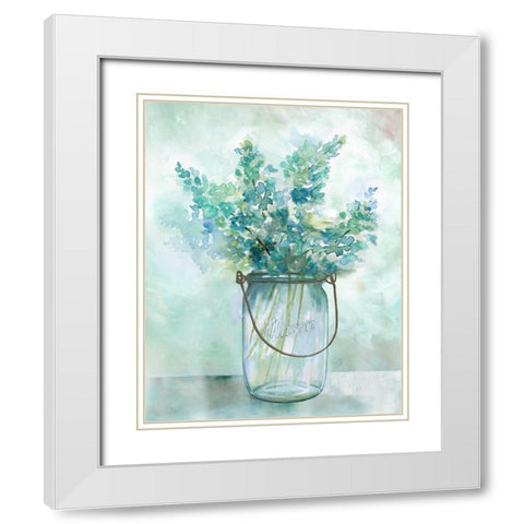 Bluebonnet Retreat White Modern Wood Framed Art Print with Double Matting by Nan