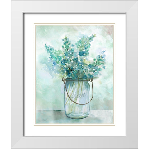 Bluebonnet Retreat White Modern Wood Framed Art Print with Double Matting by Nan