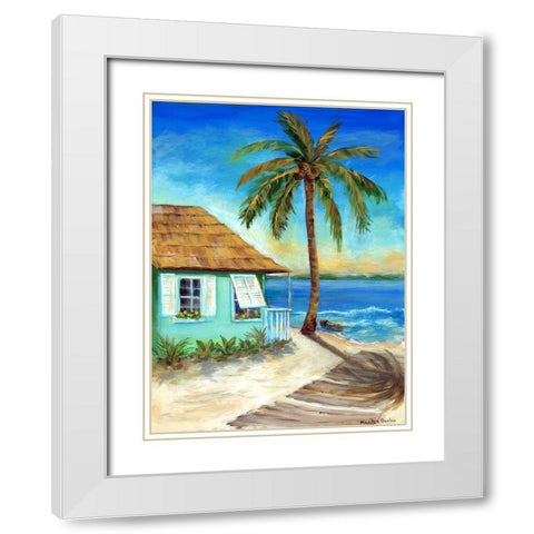 Tropicana Cabana I White Modern Wood Framed Art Print with Double Matting by Dunlap, Marilyn