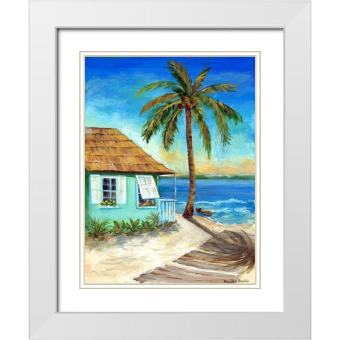 Tropicana Cabana I White Modern Wood Framed Art Print with Double Matting by Dunlap, Marilyn