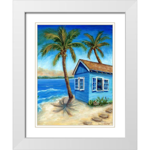 Tropicana Cabana II White Modern Wood Framed Art Print with Double Matting by Dunlap, Marilyn