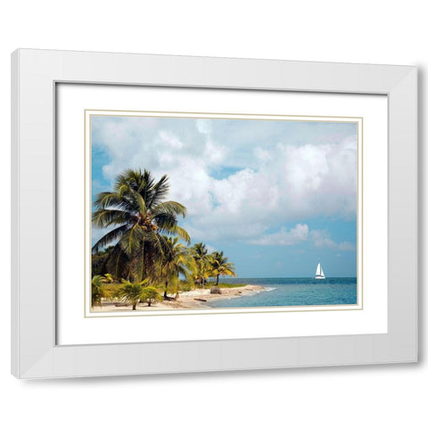 Caribbean Sea White Modern Wood Framed Art Print with Double Matting by Delimont, Danita