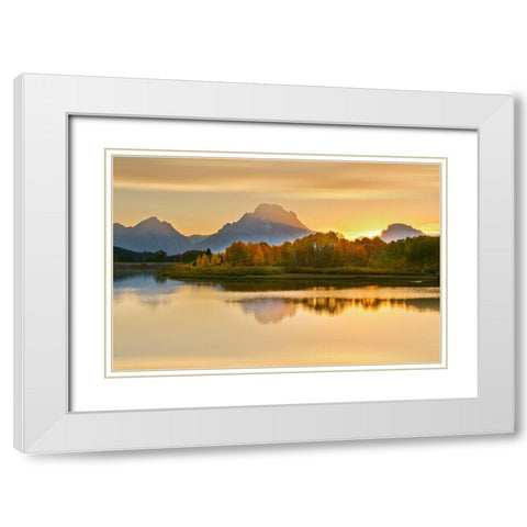 Sunset Ridge White Modern Wood Framed Art Print with Double Matting by Delimont, Danita