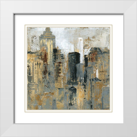 City Shine White Modern Wood Framed Art Print with Double Matting by Robinson, Carol