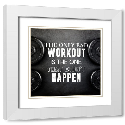 Bad Workout White Modern Wood Framed Art Print with Double Matting by CAD Designs