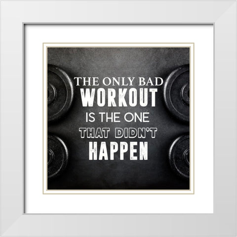 Bad Workout White Modern Wood Framed Art Print with Double Matting by CAD Designs
