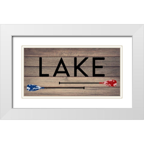 Lake Paddles White Modern Wood Framed Art Print with Double Matting by Santiago, Daniela