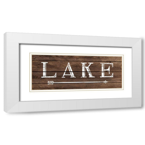 To the Lake White Modern Wood Framed Art Print with Double Matting by CAD Designs
