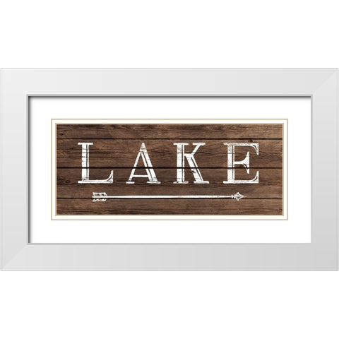 To the Lake White Modern Wood Framed Art Print with Double Matting by CAD Designs