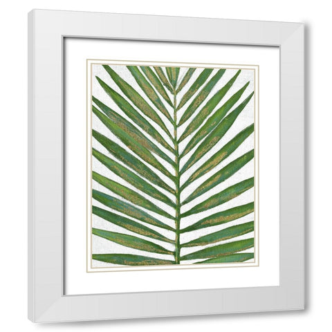 Summer Palm White Modern Wood Framed Art Print with Double Matting by Tava Studios