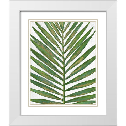 Summer Palm White Modern Wood Framed Art Print with Double Matting by Tava Studios
