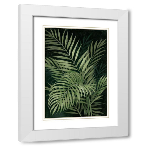 Island Dream Palms II White Modern Wood Framed Art Print with Double Matting by Nan