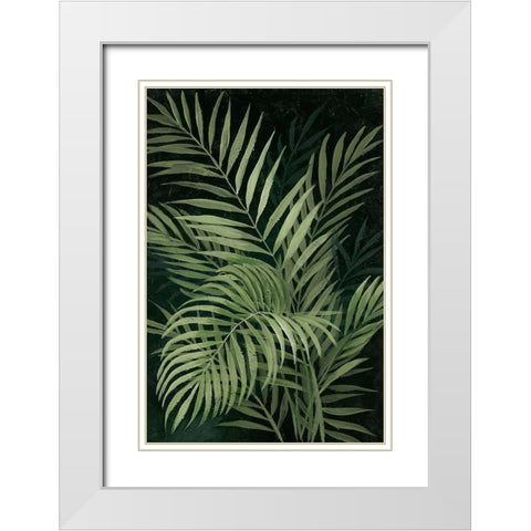 Island Dream Palms II White Modern Wood Framed Art Print with Double Matting by Nan