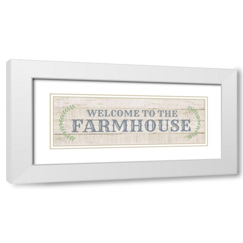 Welcome to the Farmhouse White Modern Wood Framed Art Print with Double Matting by CAD Designs