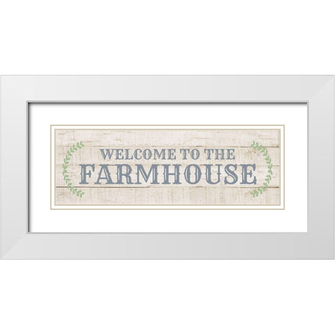 Welcome to the Farmhouse White Modern Wood Framed Art Print with Double Matting by CAD Designs