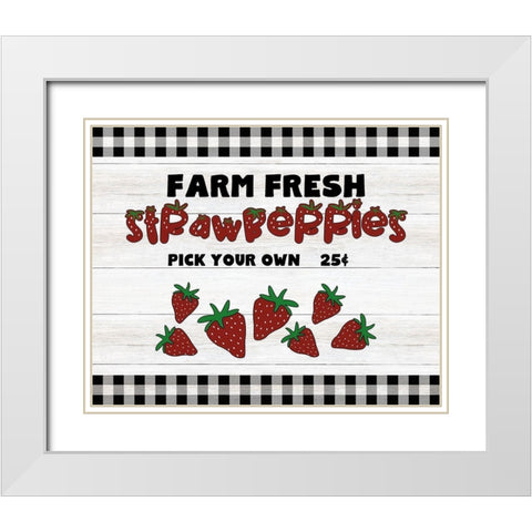 Farm Fresh White Modern Wood Framed Art Print with Double Matting by CAD Designs