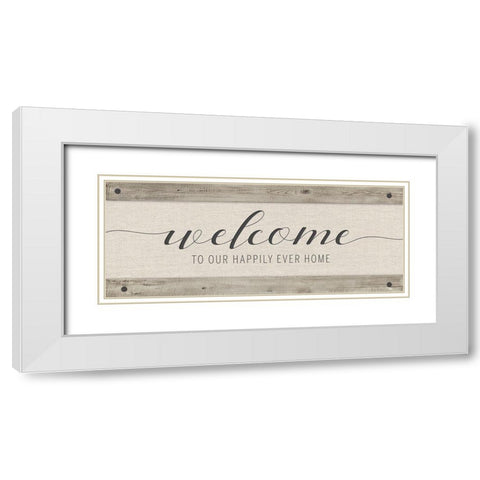 Happily Home White Modern Wood Framed Art Print with Double Matting by Murray, Amanda