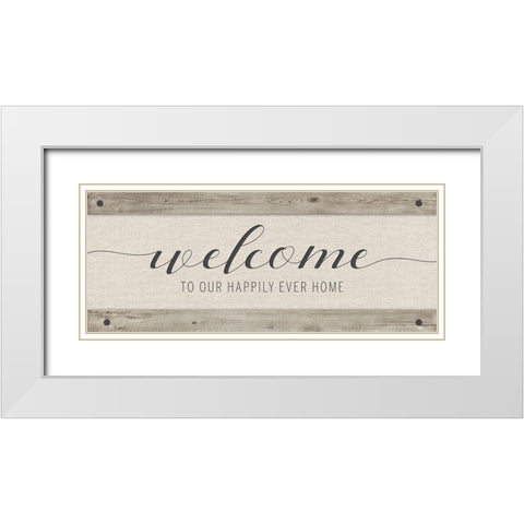 Happily Home White Modern Wood Framed Art Print with Double Matting by Murray, Amanda