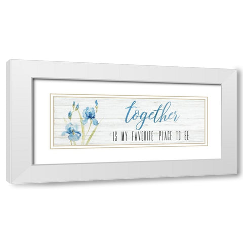 Together White Modern Wood Framed Art Print with Double Matting by Nan