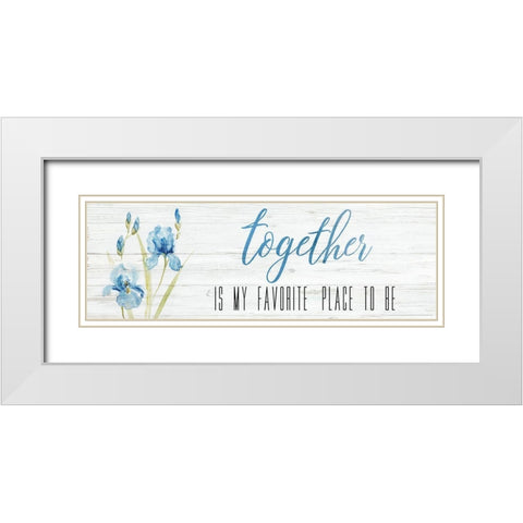 Together White Modern Wood Framed Art Print with Double Matting by Nan