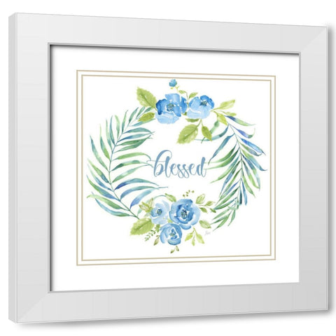 Tropical Blessed White Modern Wood Framed Art Print with Double Matting by Nan