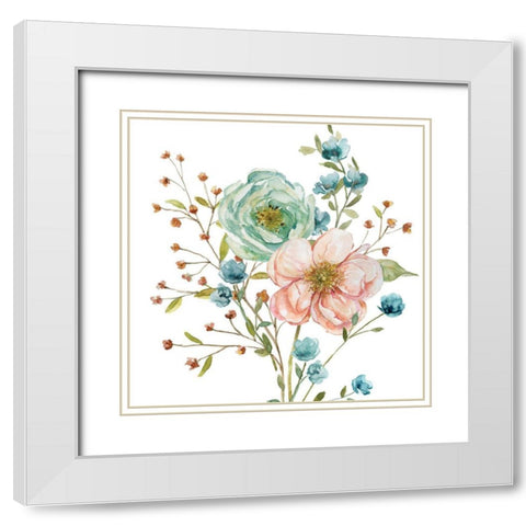 Dainty Peaches and Cream II White Modern Wood Framed Art Print with Double Matting by Finn, Livi