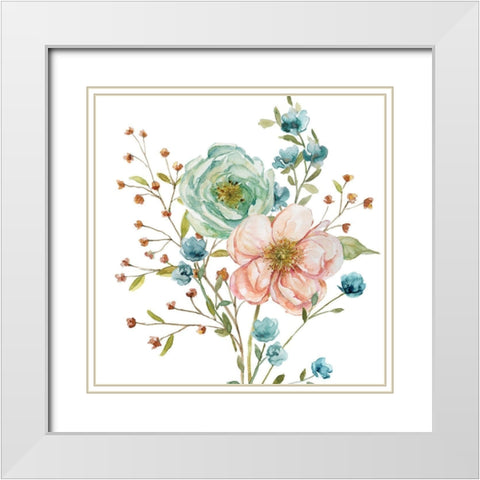 Dainty Peaches and Cream II White Modern Wood Framed Art Print with Double Matting by Finn, Livi