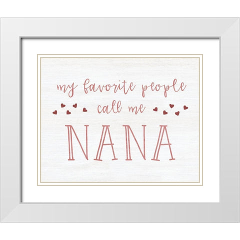 Call Me Nana White Modern Wood Framed Art Print with Double Matting by CAD Designs