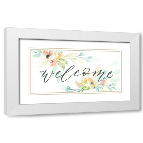 Welcome White Modern Wood Framed Art Print with Double Matting by Brockmon, Kristen