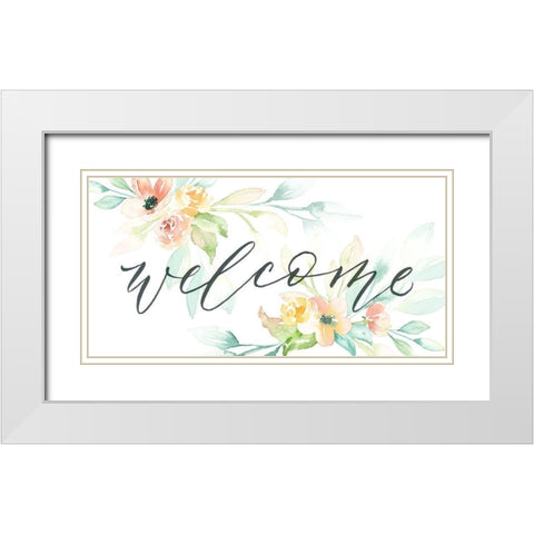 Welcome White Modern Wood Framed Art Print with Double Matting by Brockmon, Kristen