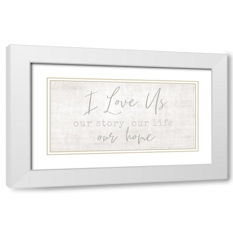 Love Us White Modern Wood Framed Art Print with Double Matting by Carpentieri, Natalie