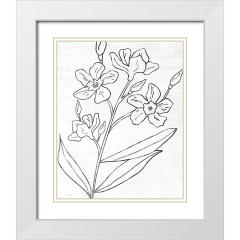 Botanical Sketch I White Modern Wood Framed Art Print with Double Matting by Carpentieri, Natalie