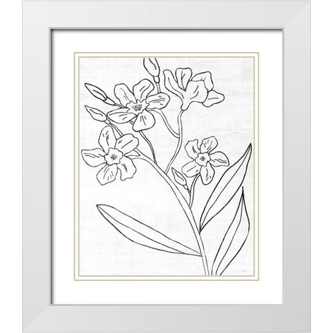 Botanical Sketch II White Modern Wood Framed Art Print with Double Matting by Carpentieri, Natalie