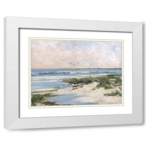 Soft Morning Sea White Modern Wood Framed Art Print with Double Matting by Swatland, Sally