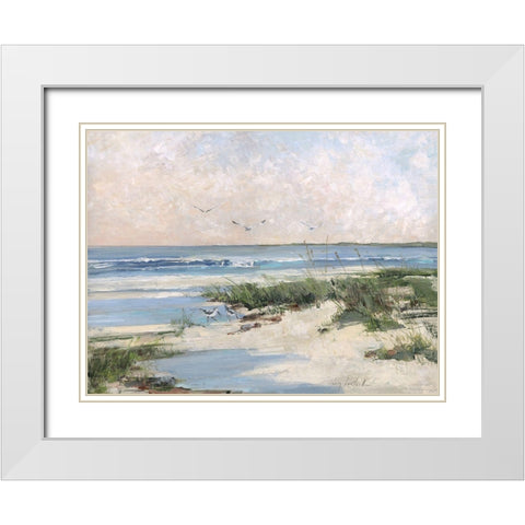 Soft Morning Sea White Modern Wood Framed Art Print with Double Matting by Swatland, Sally