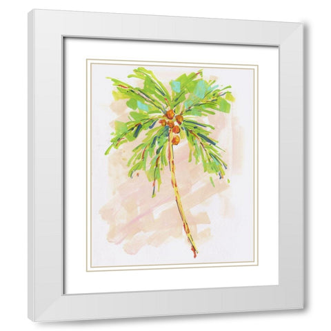 Coconut Palm I White Modern Wood Framed Art Print with Double Matting by Swatland, Sally