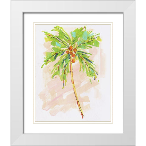 Coconut Palm I White Modern Wood Framed Art Print with Double Matting by Swatland, Sally
