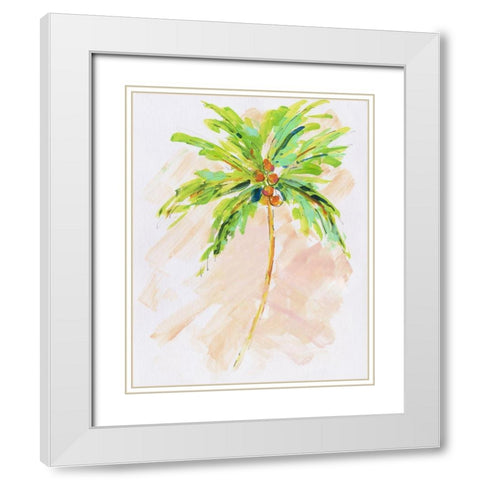 Coconut Palm II White Modern Wood Framed Art Print with Double Matting by Swatland, Sally