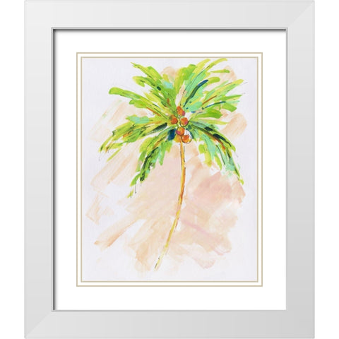 Coconut Palm II White Modern Wood Framed Art Print with Double Matting by Swatland, Sally