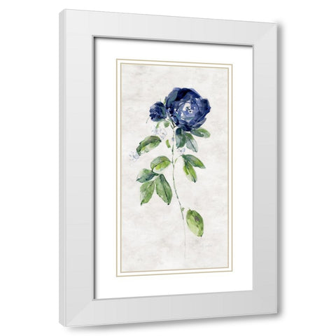 Forever Blue I White Modern Wood Framed Art Print with Double Matting by Swatland, Sally