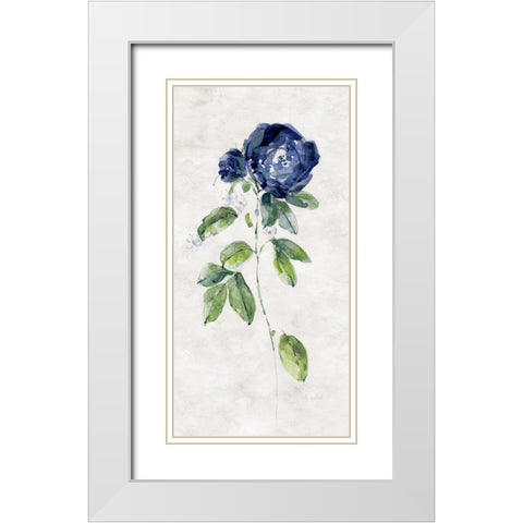 Forever Blue I White Modern Wood Framed Art Print with Double Matting by Swatland, Sally