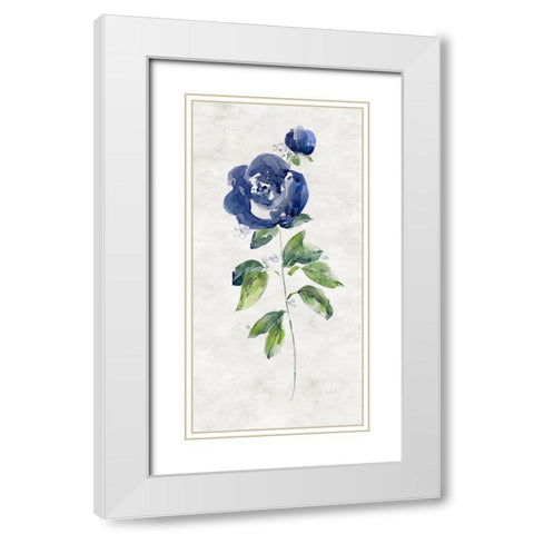 Forever Blue II White Modern Wood Framed Art Print with Double Matting by Swatland, Sally