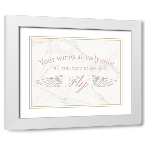 Wings Exist White Modern Wood Framed Art Print with Double Matting by Murray, Amanda