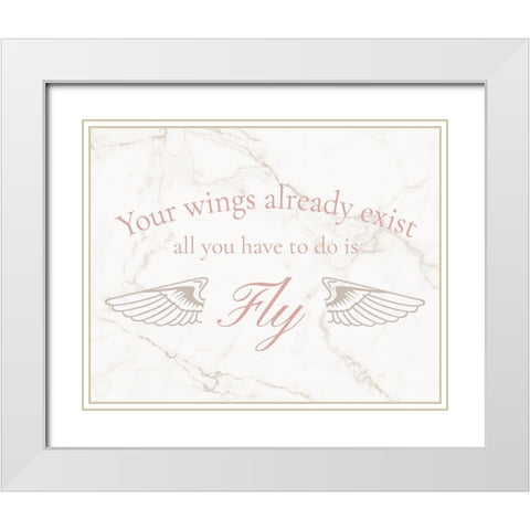 Wings Exist White Modern Wood Framed Art Print with Double Matting by Murray, Amanda